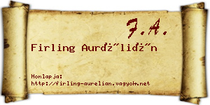 Firling Aurélián névjegykártya